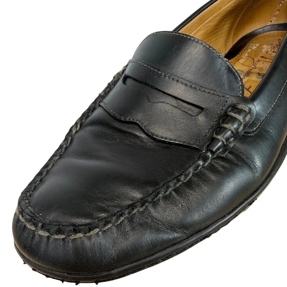 Martin Dingman Mens‎ Loafers Black Leather Penny Driving Shoes Size 8.5M